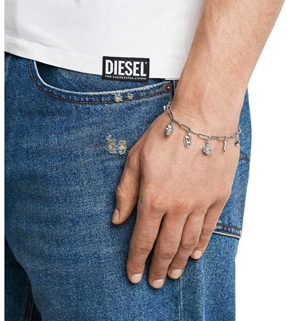 Diesel Moderni plieninė apyrankė su pakabukais DX1604040
