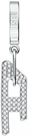 Diesel Single steel earring with crystals D Logo DX1706040