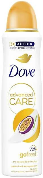 Dove Advanced Care Go Fresh Passion Fruit & Citrinžolės antiperspirantas moterims, 150 ml