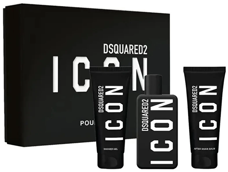 Dsquared2 Set Dsquared 2: Icon, Eau De Parfum, For Men, 100 ml + Icon, Dušo želė, All Skin Types, 100 ml + Icon, Moisturizing, After-Shave Balm, 100 ml For Men