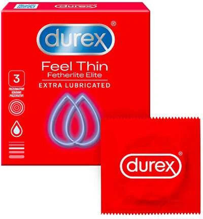 Durex Fetherlite Elite prezervatyvai 3 vnt itin ploni