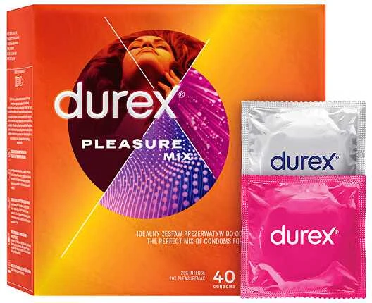 Stimuliuojantys prezervatyvai Durex Pleasure Mix 40 vnt