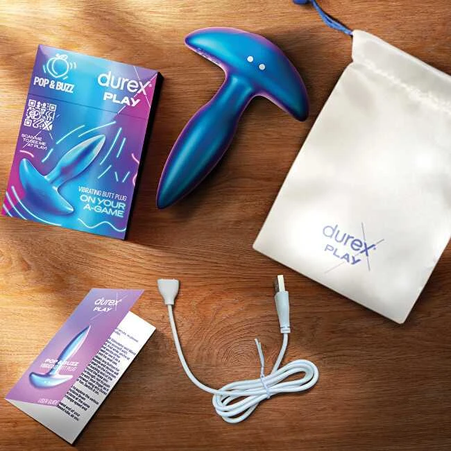 Durex Play Pop & Buzz vibruojantis analinis kištukas