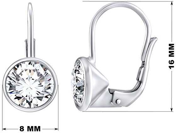Elegantiški sidabrinis auskarai su skaidriu Swarovski cirkoniu SILVEGOB70607S