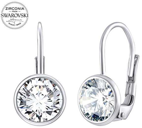 Elegantiški sidabrinis auskarai su skaidriu Swarovski cirkoniu SILVEGOB70607S