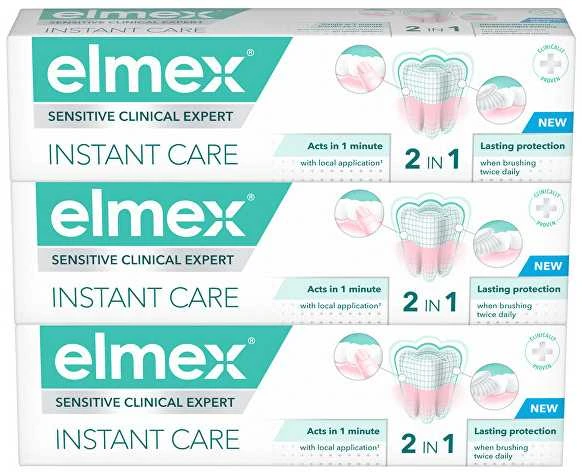Elmex Dantų pasta Sensitive Clinical Expert Instant Care Trio 3 x 75 ml