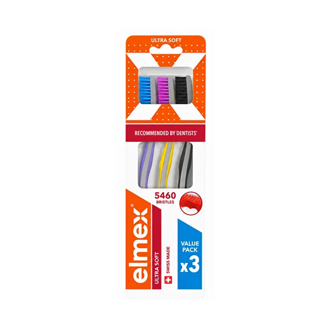 Elmex Ultra Soft dantų šepetėlis 3 vnt