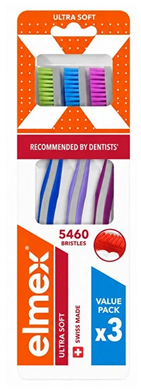Elmex Ultra Soft dantų šepetėlis 3 vnt