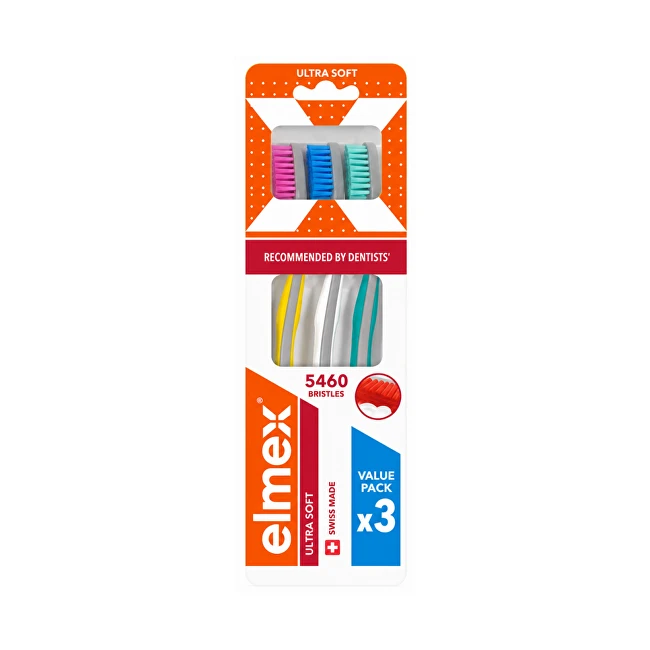 Elmex Ultra Soft dantų šepetėlis 3 vnt