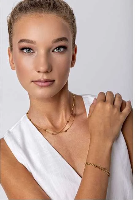 Emily Westwood Allie EWN24013G paauksuotas dvigubas plieno karoliai