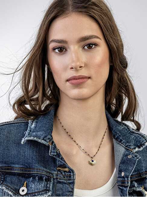 Emily Westwood Auksuotas moteriškas karoliai su mėlynais karoliukais EWN23039G