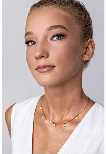 Emily Westwood Moteriški paauksuoti Shiloh sintetinių perlų karoliai EWN24015G