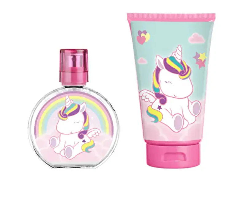 Cartoon Air-Val Eau My Unicorn rinkinys vaikams (EDC, 50 ml + dušo želė, 100ml + kosmetinė)
