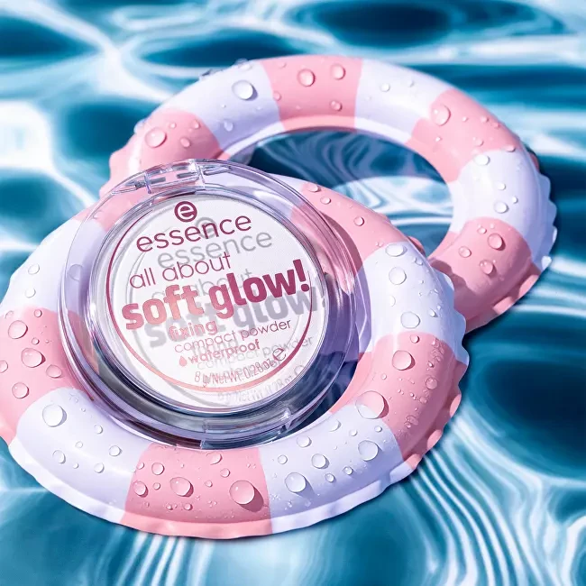 „Essence Cosmetics All About Soft Glow!“ vandeniui atspari kompaktinė pudra, 8 g