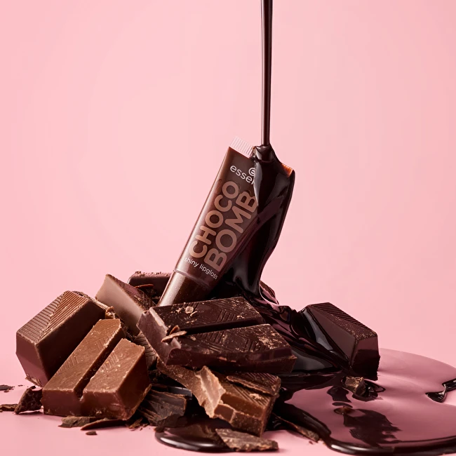 Essence Choco Bomb Shiny Lūpų blizgis 01 Chocoholic!, 10 ml