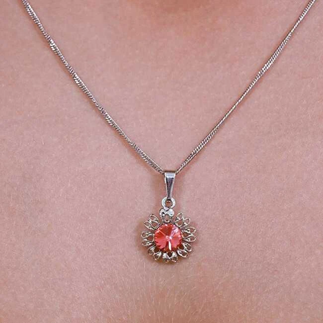 Evolution Group Blizgantis pakabukas su Swarovski kristalu „Gėlė“ 54032.3 fuksija