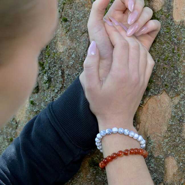 Evolution Group Tamsiai koralų mineralinė apyrankė 43056.3