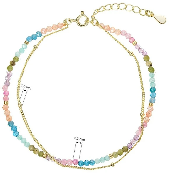 Evolution Group Double auksinis-plated bracelet with colored stones 13114.3