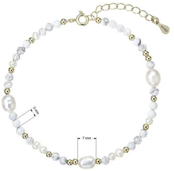 Evolution Group Gold-plated bracelet with pearls and howlites 13113.1