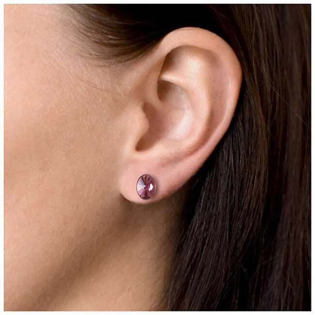 Evolution Group Rožiniai auskarai su Swarovski kristalais 31274.3 rose
