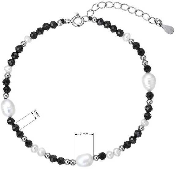 Evolution Group Sidabrinis bracelet with pearls and spinels 13113.3