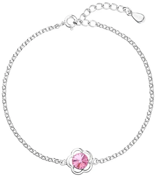 Evolution Group Sidabrinis apyrankė su Swarovski kristalu 33117.3 Rožė