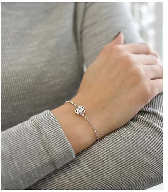 Evolution Group Sidabrinis apyrankė su Swarovski kristalu 33117.1