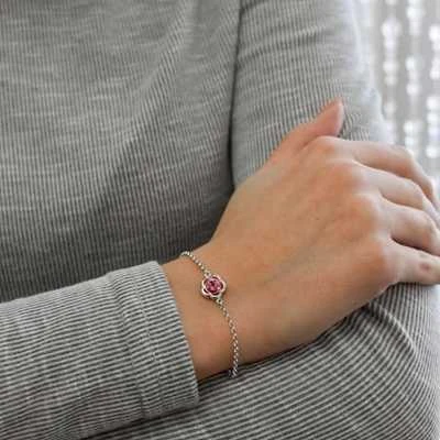 Evolution Group Sidabrinis apyrankė su Swarovski kristalu 33117.3 Rožė