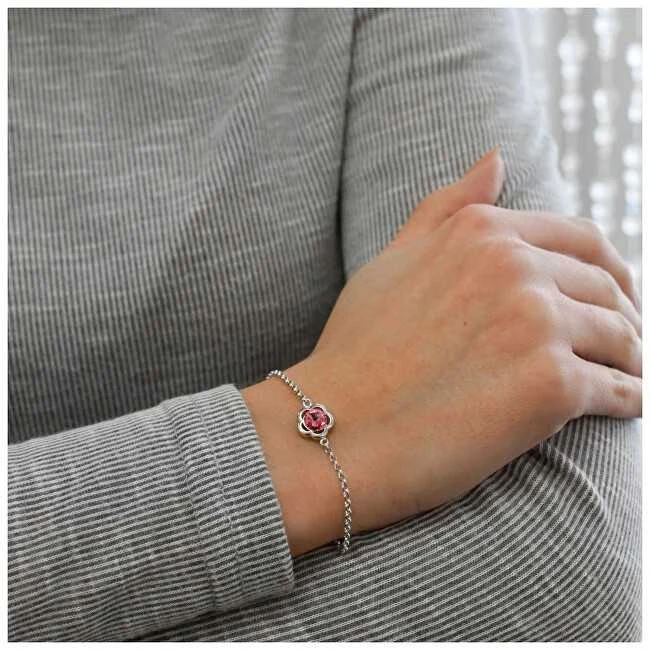 Evolution Group Sidabrinis apyrankė su Swarovski kristalu 33117.3 Rožė