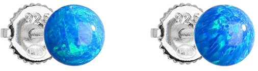 Evolution Group Sidabrinis earrings with mėlynas synthetic opals 11246.3 mėlynas