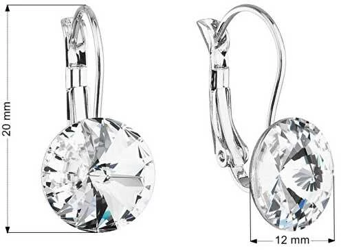 Evolution Group Blizgantys kabantys auskarai su Swarovski kristalais 51002.1