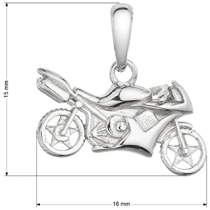 Evolution Group Stilingas sidabrinis pakabukas „Motociklas“ 64008