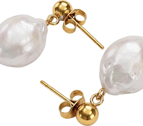 Furiosa Gold-plated earrings with genuine baroque pearl Abyss SE-ABYSS-G
