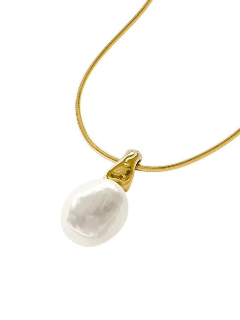 Furiosa Gold-plated pakabukas with a real pearl pendant Dirty Pearl SN-DIRTYPEARL-G