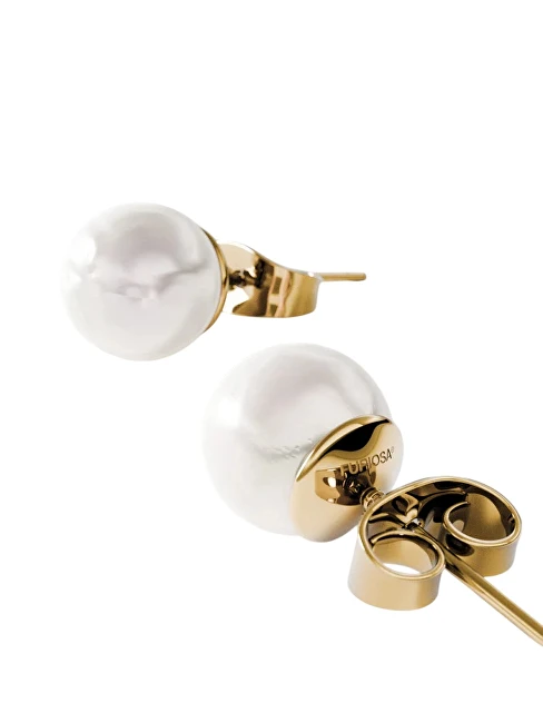 Furiosa Gold-plated stud earrings Pearl Dot SE-PEARLDOT-G