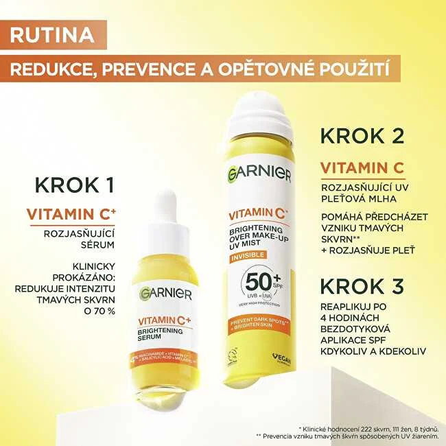 „Garnier“ vitamino C skaistinantis makiažą UV dulksna veido kremas nuo saulės