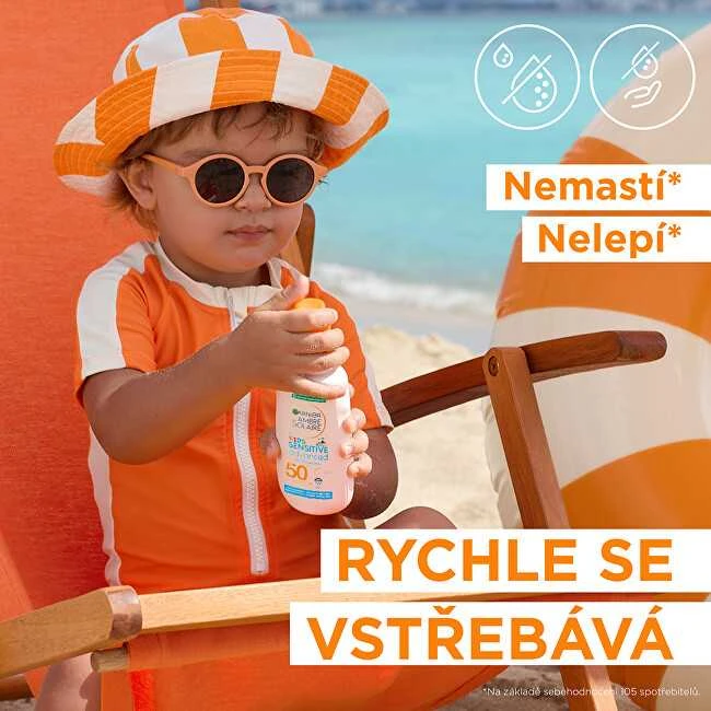 Garnier Vaikiškas apsauginis purškiklis jautriai odai SPF 50+ Ambre Solaire (apsauginis purškiklis) 150 ml