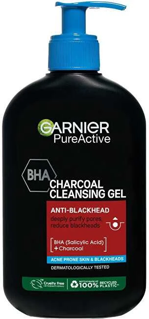„Garnier Pure Active Charcoal Cleansing Gel“ valomasis gelis Unisex, 250 ml