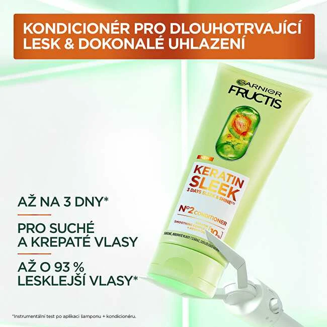 Garnier Kondicionierius sausiems ir garbanotiems plaukams Fructis Keratin Sleek (kondicionierius) 200 ml