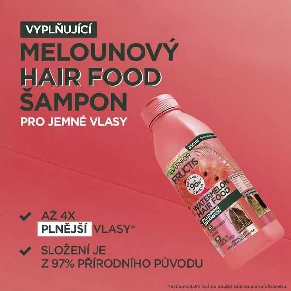 Garnier Fructis Hair Food Watermelon Plumping Šampūnas Šampūnas moterims, 350 ml