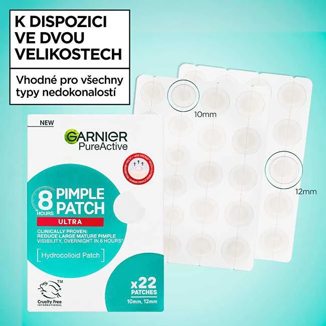 Garnier hidrokoloidiniai pleistrai nuo spuogų, 8 val., itin veiksmingas, 22 vnt.