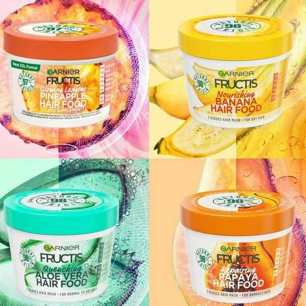 Garnier Fructis Hair Food Pineapple Glowing Lengths Mask plaukų kaukė