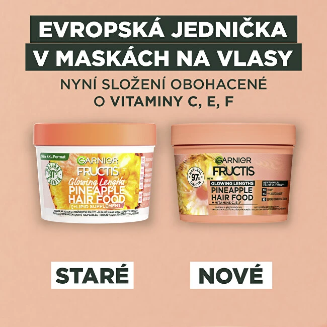 Garnier Fructis Hair Food Pineapple Glowing Lengths Mask plaukų kaukė