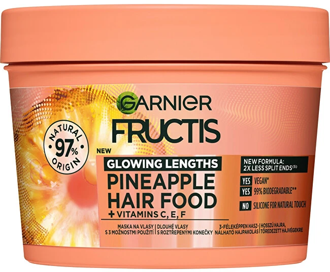 Garnier Fructis Hair Food Pineapple Glowing Lengths Mask plaukų kaukė