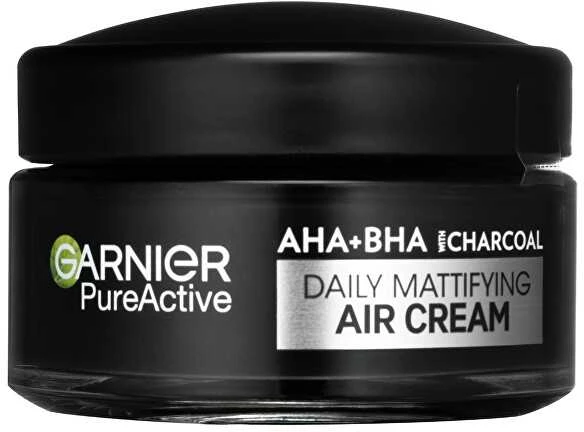 Garnier Grynas aktyvus AHA + BHA aktyvuotas anglis Dieninis matinį atspalvį suteikiantis kreminis kreminis