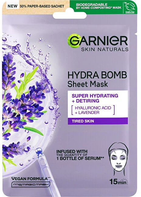 Garnier SkinActive Moisture Bomb Super Hydrating + Anti-Fatigue veido kaukė moterims, 1 vnt.