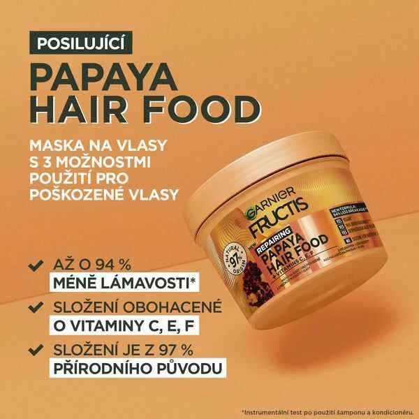 Garnier Fructis Hair Food Papaya Repairing Mask Hair Mask moterims, 400 ml