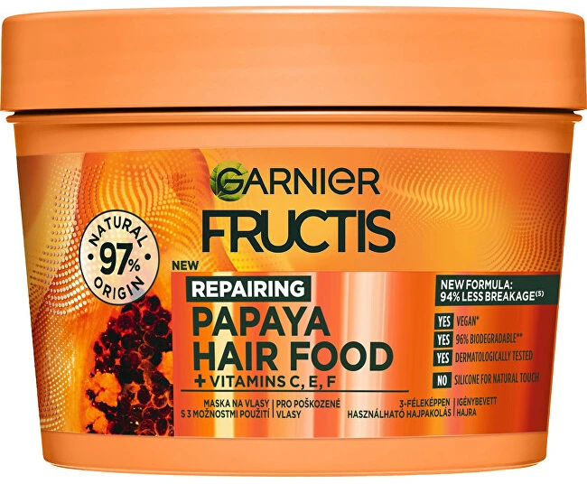 Garnier Fructis Hair Food Papaya Repairing Mask Hair Mask moterims, 400 ml