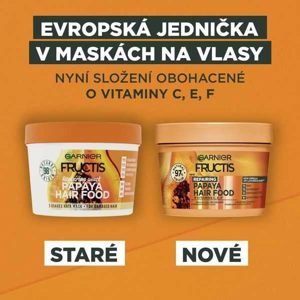 Garnier Fructis Hair Food Papaya Repairing Mask Hair Mask moterims, 400 ml