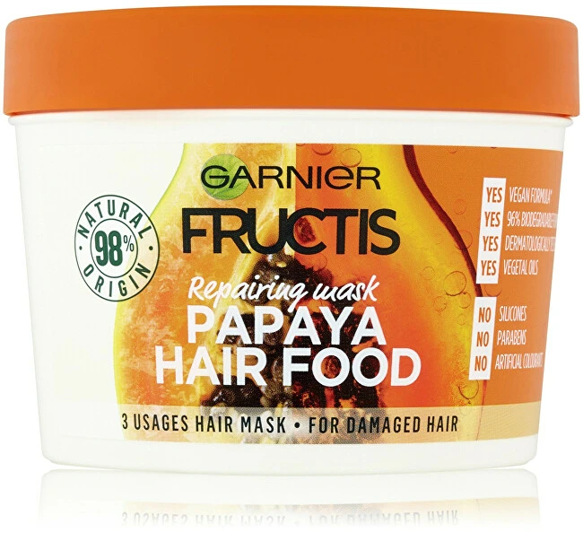 Garnier Fructis Hair Food Papaya Repairing Mask Hair Mask moterims, 400 ml